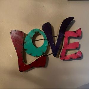 metal love sign